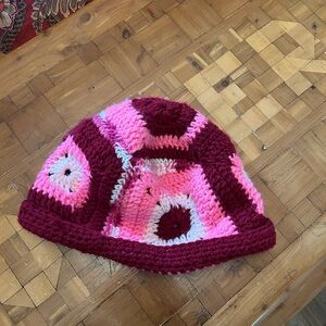 Colorful Crochet granny square beanie hat